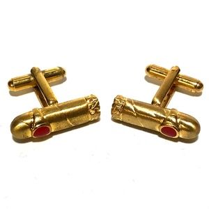 Gold and Enamel Cigar Cufflinks